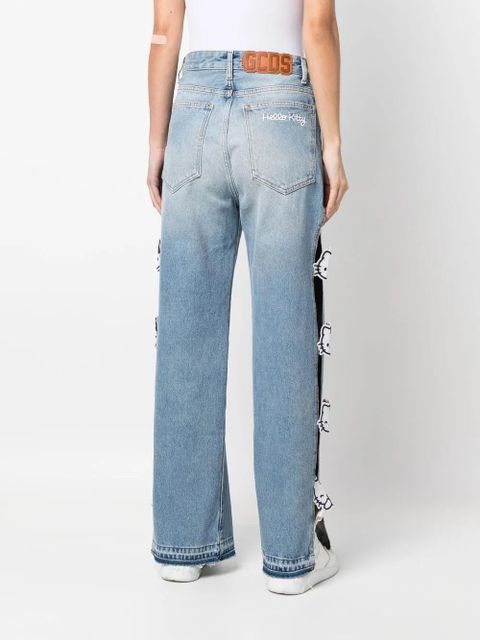 GCDS Hello Kitty cut-out jeans - Blue