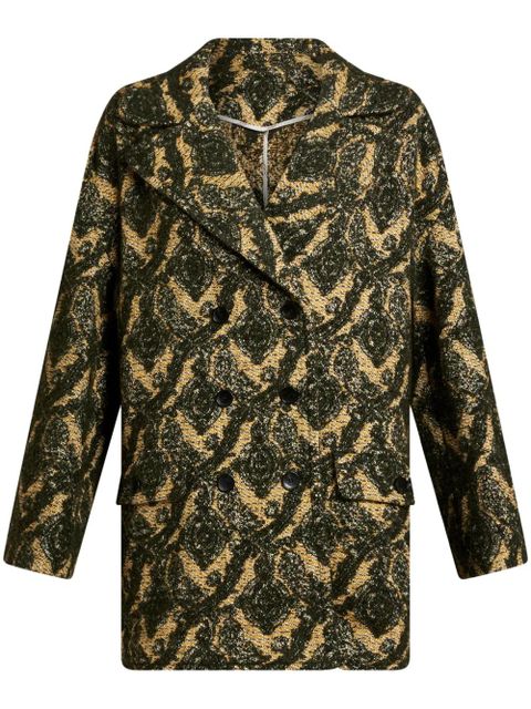 ETRO jacquard double-breasted coat - Green - zdjęcie produktu nr 1