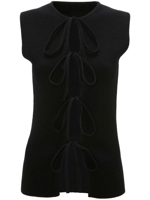 JW Anderson bow-tie ribbed tank top - Black - zdjęcie produktu nr 1