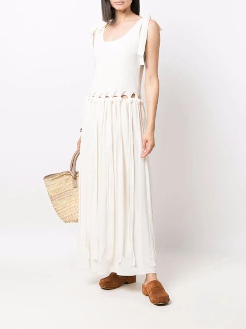 Chloé drop-waist knotted crepe maxi dress - Neutrals - zdjęcie produktu nr 2
