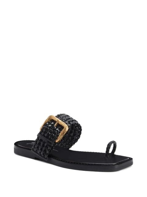 Giuseppe Zanotti Cristà woven buckle sandals - Black - zdjęcie produktu nr 2
