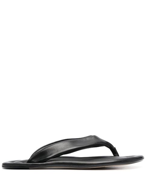 BY FAR Dasha leather flip flops - Black
