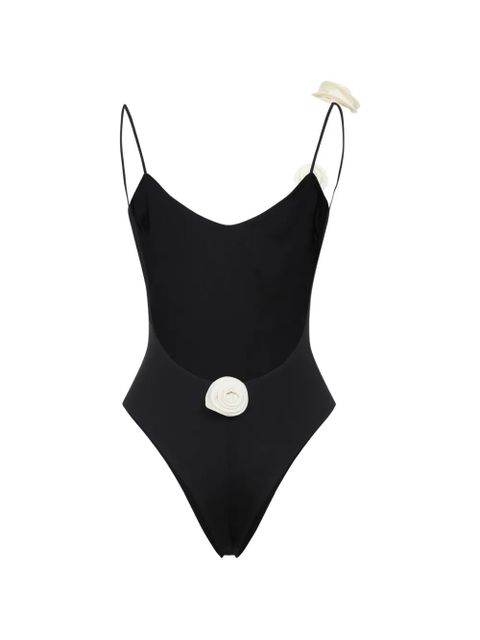 La Reveche floral-appliqué swimsuit - Black - zdjęcie produktu nr 2