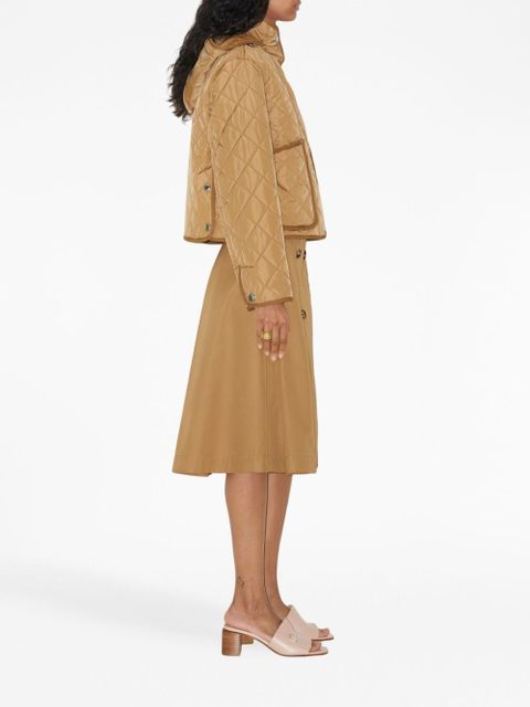 Burberry diamond-quilted hooded jacket - Neutrals