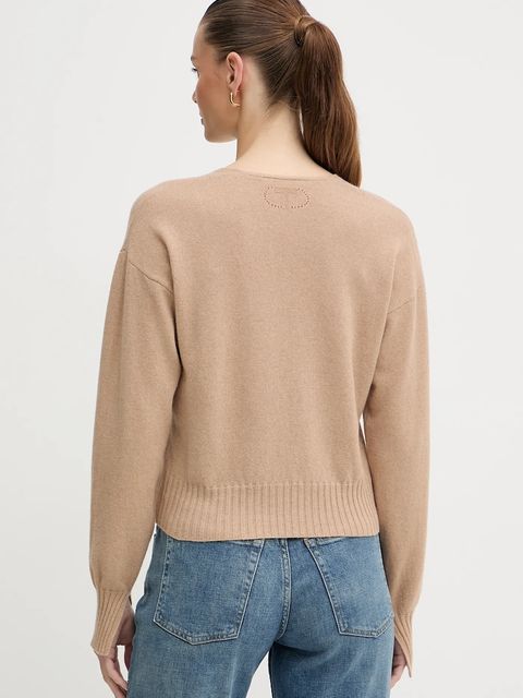 Twinset sweter kaszmirowy damski kolor beżowy 252TP3493