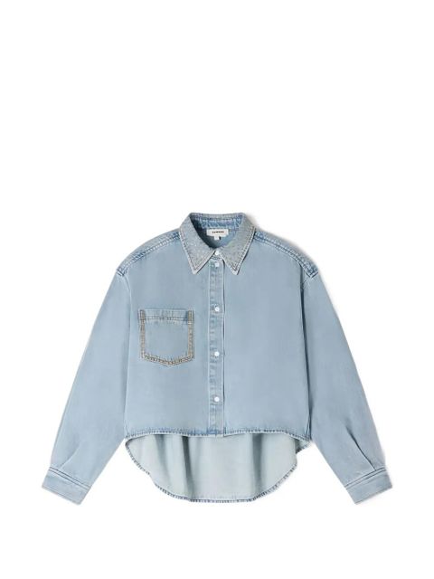 SANDRO rhinestone-embellished asymmetric shirt - Blue - zdjęcie produktu nr 1