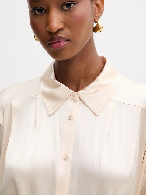 Silvian Heach koszula BOTHA damska kolor beżowy relaxed z kołnierzykiem klasycznym GPA25318CA