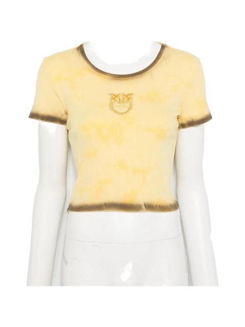 PINKO logo-embroidered T-shirt - Yellow - zdjęcie produktu nr 1