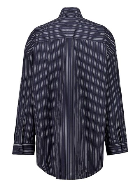 Balenciaga stripe cotton mini shirt dress - Blue