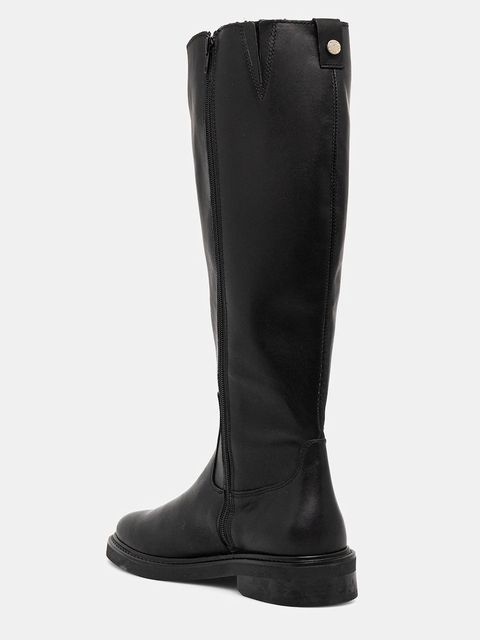 Steve Madden kozaki skórzane Neva kolor czarny na płaskim obcasie 11004756