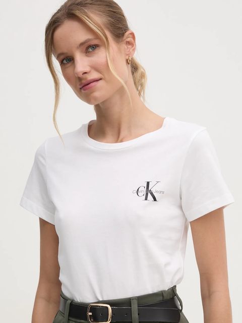 Calvin Klein Jeans t-shirt bawełniany 2-pack damski kolor żółty J20J219734