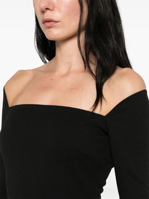 Solace London Lolita square-neck long-sleeves maxi dress - Black