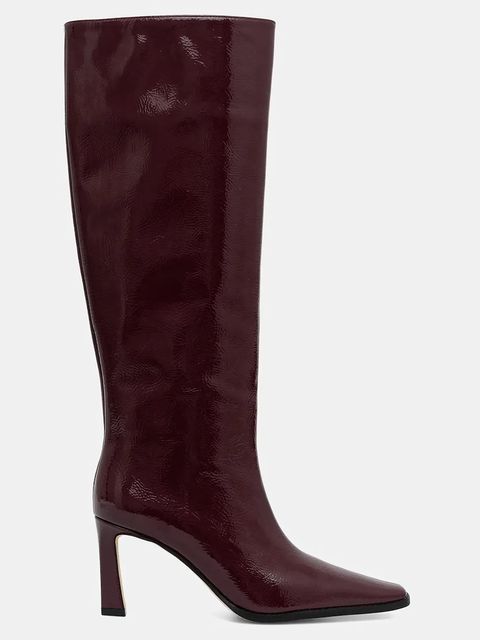 MICHAEL Michael Kors kozaki skórzane Darrah damskie kolor bordowy na szpilce 40F5DRMB5A.610