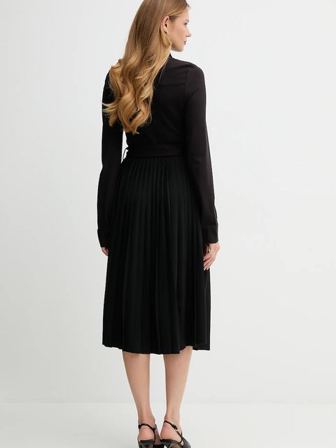 Tommy Hilfiger sukienka kolor czarny midi rozkloszowana WW0WW48398