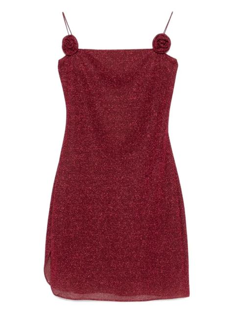 Oséree rose-appliqué mini dress - Red - zdjęcie produktu nr 1