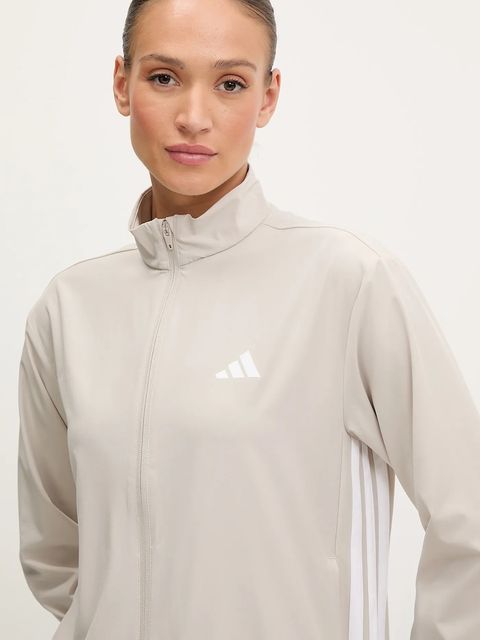 adidas Performance bluza treningowa Train Essentials damska kolor beżowy wzorzysta JE6173