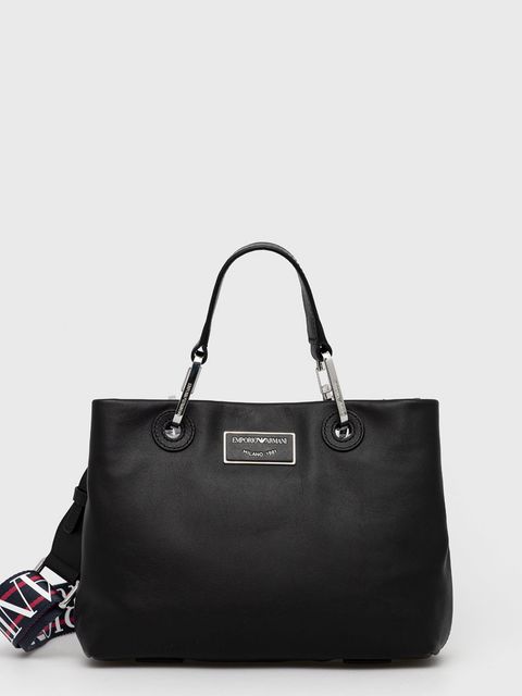Emporio Armani torebka skórzana kolor czarny Y3D166 Y478E - zdjęcie produktu nr 1