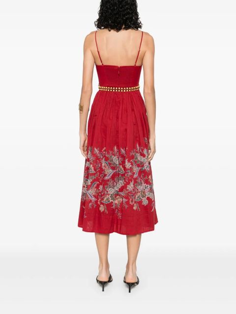 ZIMMERMANN floral-print midi dress - Red