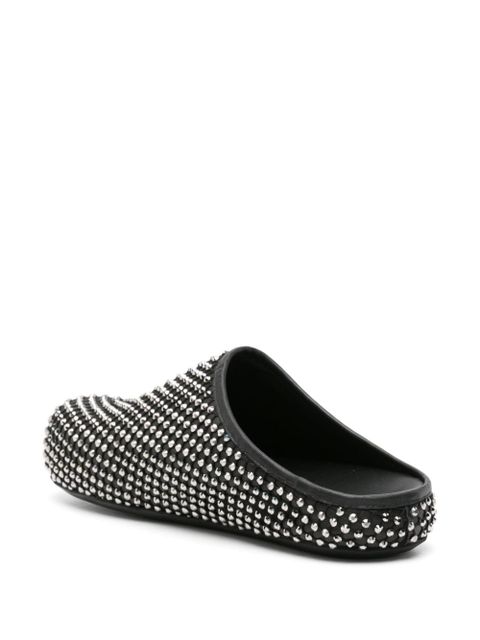 Marni rhinestone-embellished leather slippers - Black - zdjęcie produktu nr 2