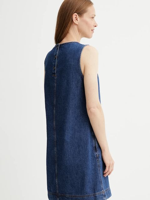 Marc O'Polo sukienka jeansowa kolor granatowy mini rozkloszowana 5000006366