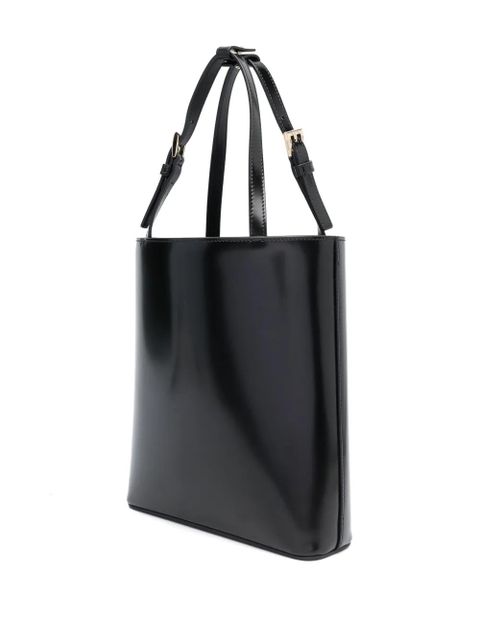 Prada triangle logo-plaque bucket bag - Black