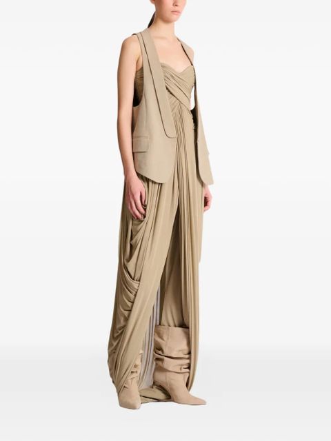 Balmain asymmetrical gabardine gilet - Neutrals