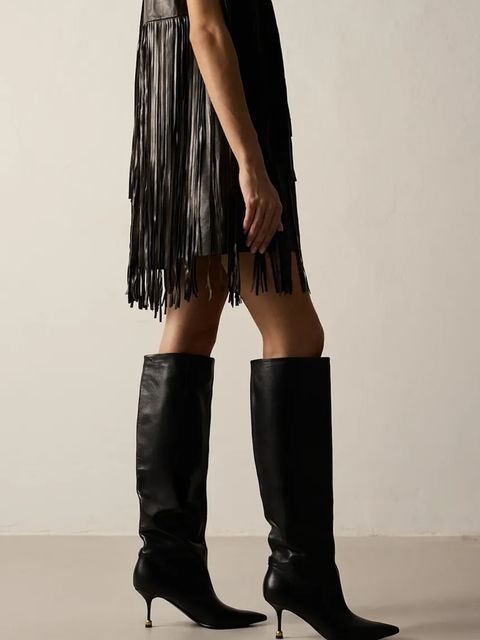 Vanda Novak kozaki skórzane Kaja Deep Black damskie kolor czarny na szpilce