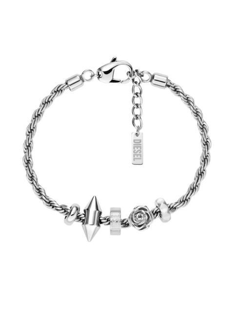 Diesel rope-chain charm bracelet - Grey