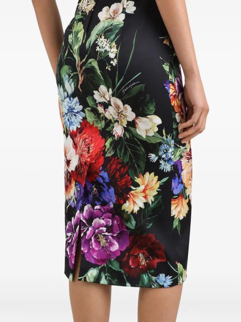 Dolce & Gabbana floral-print midi dress - Black