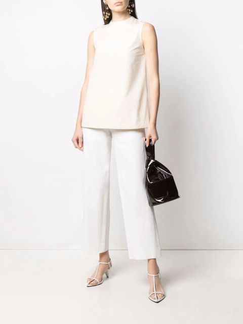 Jil Sander sleeveless cotton top - Neutrals - zdjęcie produktu nr 2