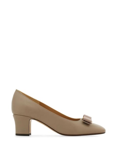 Ferragamo Vara bow block heel pumps - Neutrals - zdjęcie produktu nr 1
