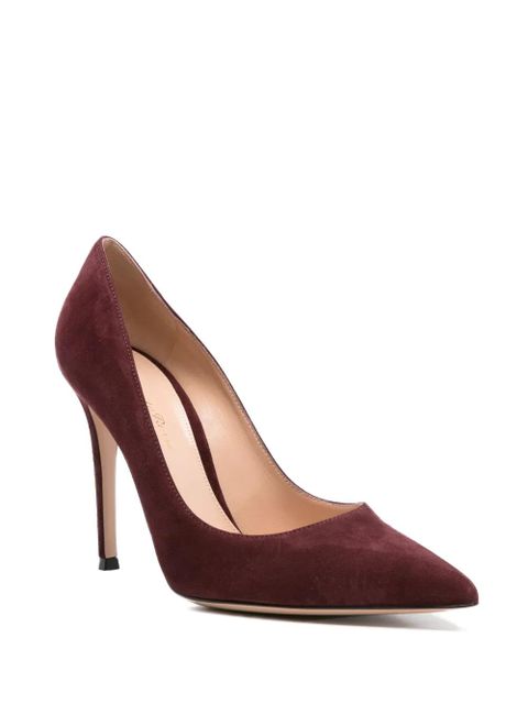 Gianvito Rossi 105mm suede pointed-toe heeled pumps - Brown