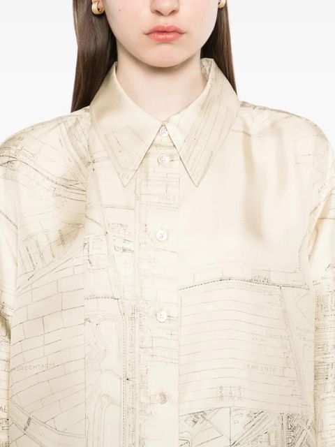 Róhe map-print shirt - Neutrals