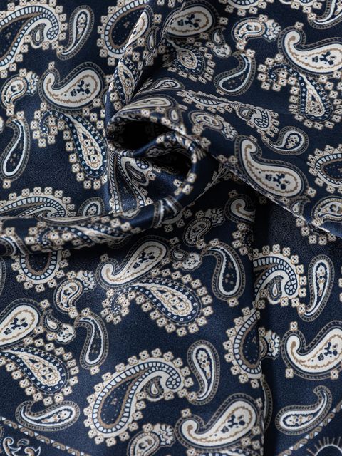 Answear.LAB apaszka jedwabna damska kolor granatowy wzorzysta