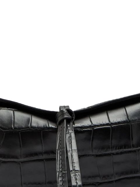 STAUD Eve crocodile-effect leather clutch - Black - zdjęcie produktu nr 2