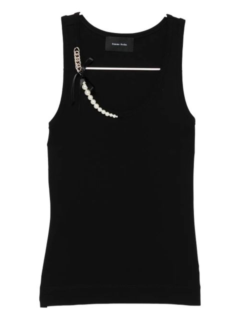 Simone Rocha pearl-and-chain tank top - Black