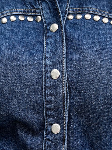 Karl Lagerfeld Jeans sukienka jeansowa kolor granatowy mini rozkloszowana A4W13002 - zdjęcie produktu nr 2