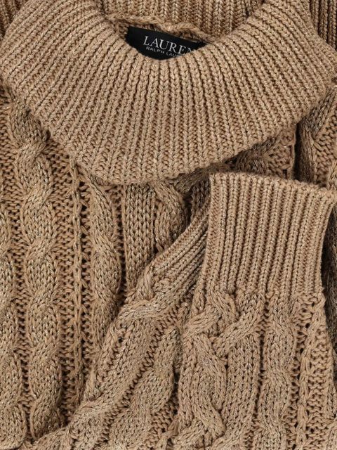 Lauren Ralph Lauren cable-knit roll-neck sweater - Brown