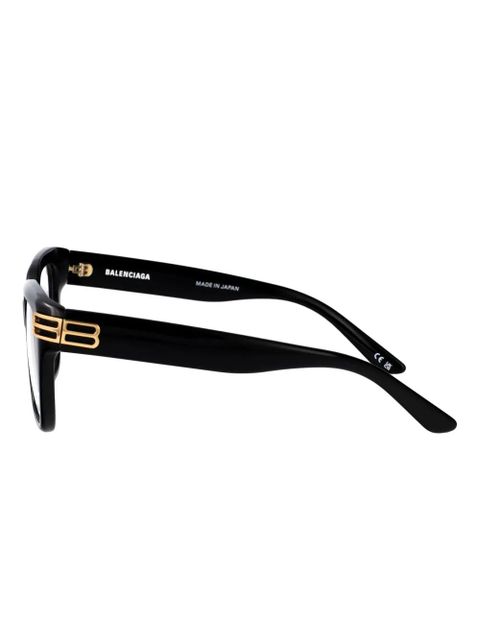 Balenciaga Eyewear logo rectangle-frame glasses - Black