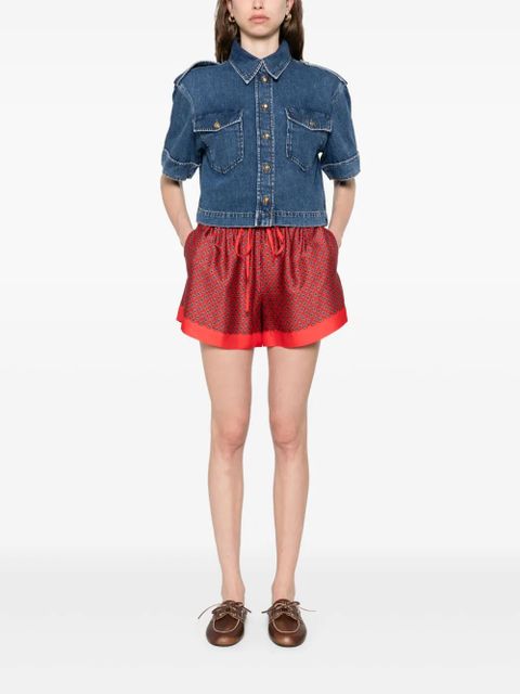 SANDRO geometric-print shorts - Red - zdjęcie produktu nr 2