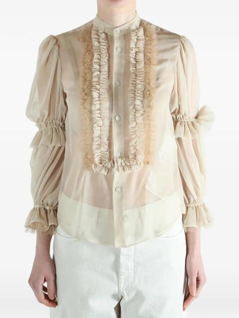 Comme Des Garçons ruffled shirt - Neutrals - zdjęcie produktu nr 2