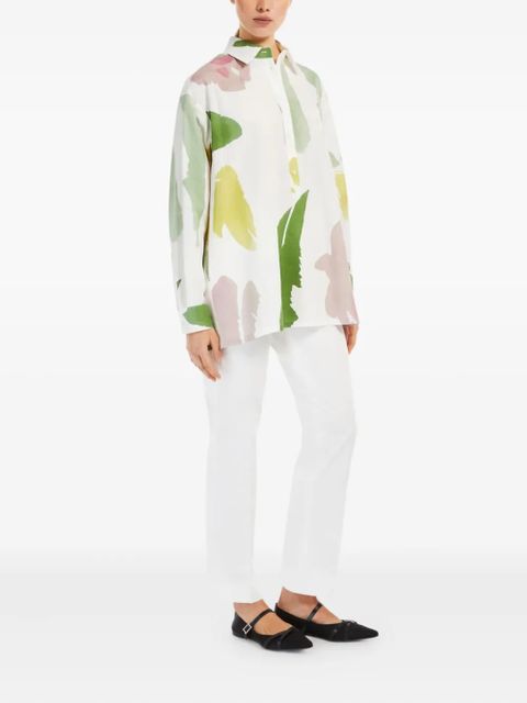 Max Mara Verace abstract-print long-sleeve shirt - White