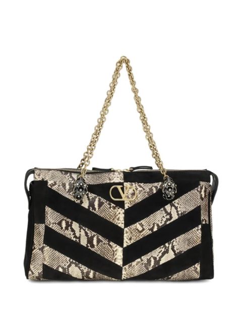 Valentino Garavani patchwork chevron shoulder bag - Black - zdjęcie produktu nr 2