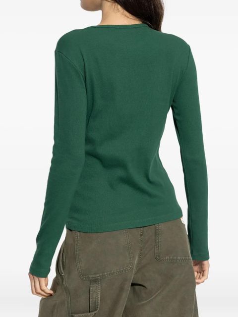 JW Anderson logo-embroidered ribbed top - Green - zdjęcie produktu nr 2