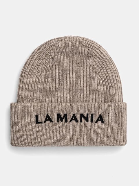 La Mania czapka wełniana MERINOWOOL kolor beżowy wełniana MERINOWOOL.HAT