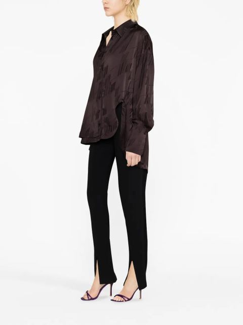 The Attico Diana cut-out asymmetric shirt - Brown - zdjęcie produktu nr 2