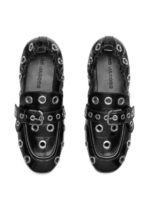 Marc Jacobs grommet-detail buckle leather loafers - Black