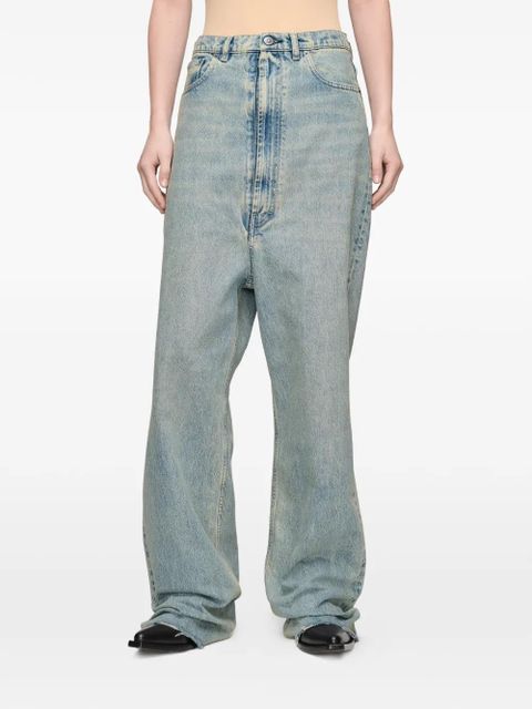 Maison Margiela raw-cut wide-leg denim jeans - Blue