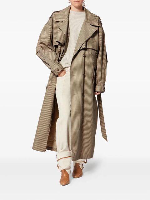 MARANT ÉTOILE Chilma striped-pattern coat - Neutrals - zdjęcie produktu nr 2
