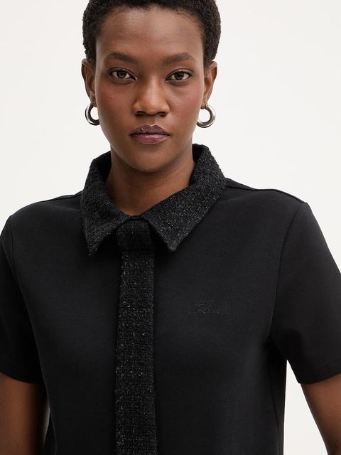 Karl Lagerfeld polo damski kolor czarny B1W17011